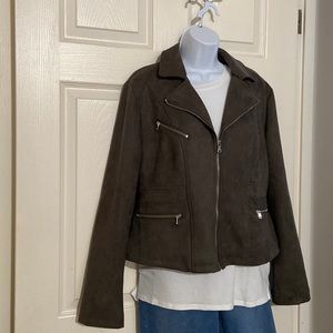 Ookie & Lala Moto Jacket Faux Suede - Size Medium